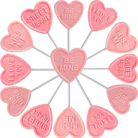 Fruidles Valentine's Day Winkie Lollipop Sucker, Individually Wrapped (36-Pack)