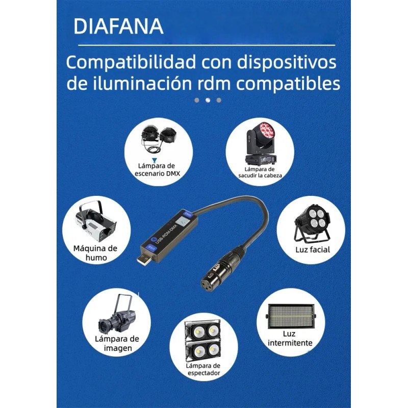 Interfaz Dmx Rdm Via Bluetooth Smartphone 96 Canales Con App