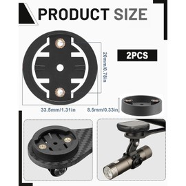 JUKOTA Pack of 2 Bicycle Mount for Garmin Edge, Garmin Edge Mount, Garmin Adapter, Insert Adapter for Rtl515 510 315, Cycling Computer Replacement Holder Insert Disc (33.8 mm x 8.4 mm)