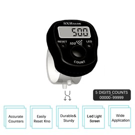 Finger Counter Click Manual Digital clicker, 2pack Stitch Tally Knitting Counters Led Re-settable Digits Pitch Electronic LCD Display finger Number Counter Finger Hand Tally Counter Counting Clicker