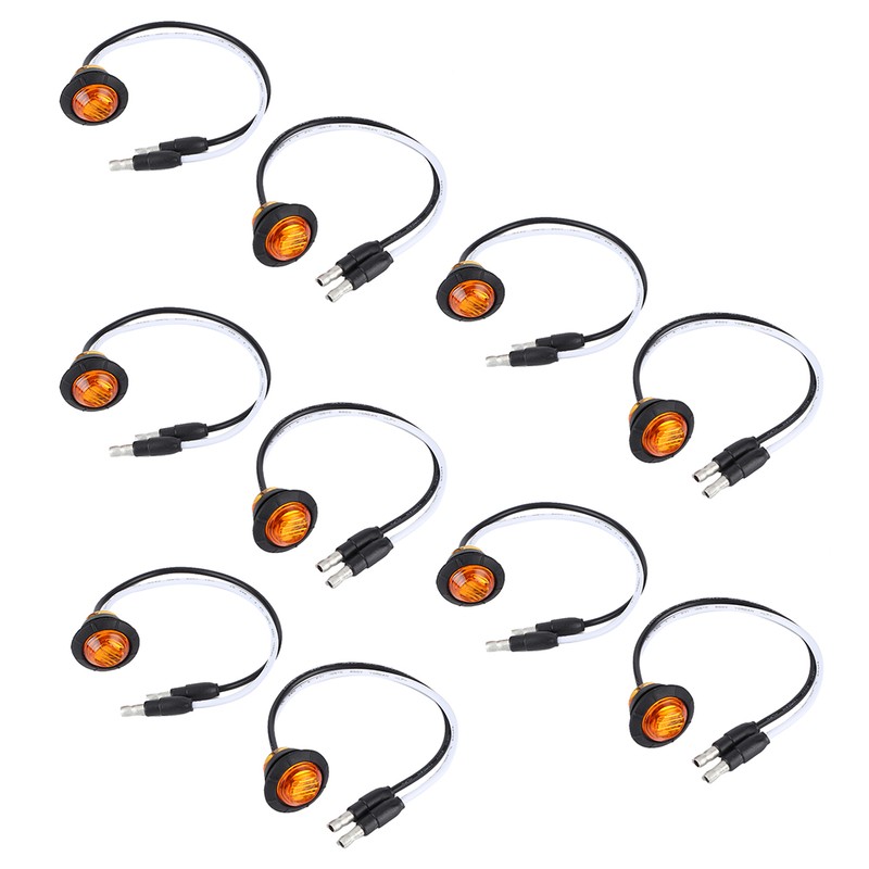10pcs 3/4in LED Side Marker Light Clearance Lamp with DC