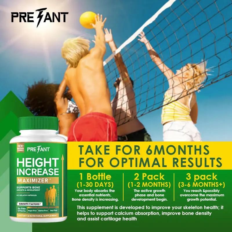 PRETANT Growth Capsules – Natural Height Increase Supplement with Calcium