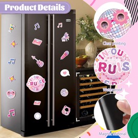 24Pcs in Our Cruise Era Cruise Door Magnets Decorations,Funny Popular Music Cruise Ship Door Decor Magnetic Stickers for Cruise Room Fridge Car Kitchen Cabin Garage Refrigerator Carnival Party Decor