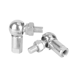 JNNJ 2 Pieces Rod End Ball Bearing with Stud, Gear Linkage Replacements L Shape Ball Joint Rod End Bearing, Self-Lubricating Carbon Steel Ball Bearing, Threaded Rod End Bearings Joint(M10)