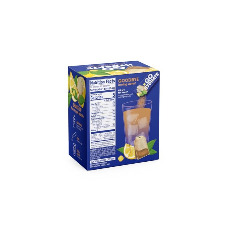 GoHydrate Instant Hydration Powder Packets - Low Sodium Electrolytes Drink