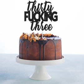 Decoración para tarta de feliz cumpleaños de treinta y tres años con purpurina, color negro con purpurina, decoraciones para decorar tartas