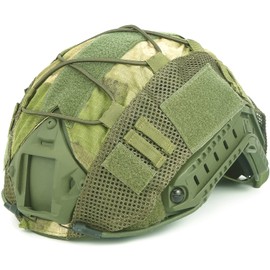 【Amazon.co.jp Exclusive】EnergyPower Replica FAST Helmet with Camouflage Helmet Cover, PJ Lightweight High-Grade Model with NVG Shroud & Side Rail, Dial Liner, Shock-Absorbent EPP Pad, 4-Point Chin