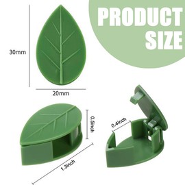 BQRKOTM Pack of 20 Plant Clips for Climbing Plants, Plant Clips Wall, Climbing Plants Attachment Wall Mounting, Leaf Shape Plant Clips, Invisible Plant Clips, ​For Gardening Plant, Vines, E