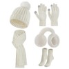 Warmiehomy Women Hat Scarf and Gloves Set Ladies 5Pcs,Winter Warm