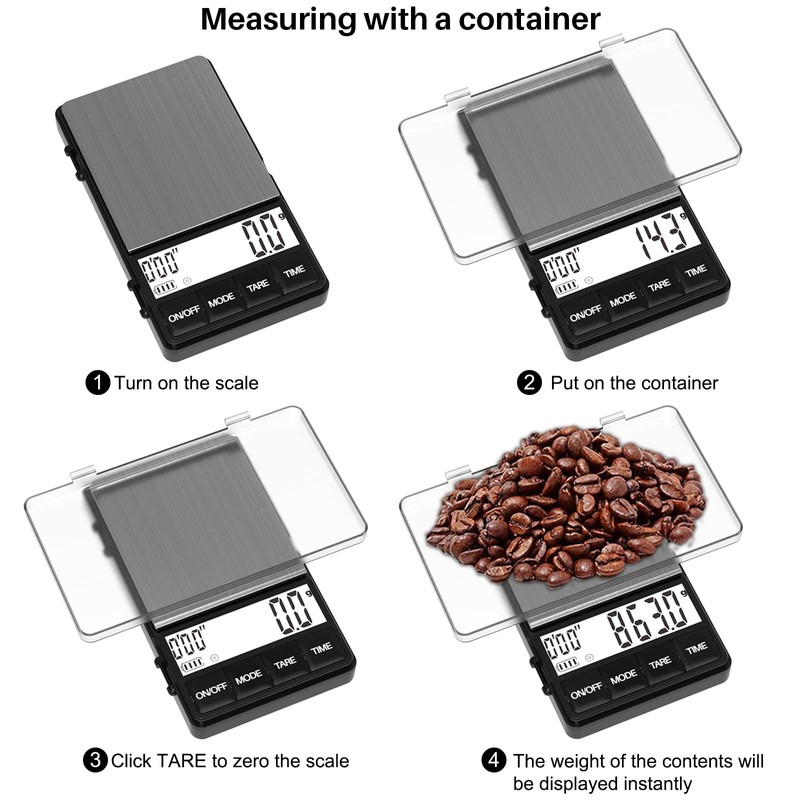 MAXUS Espresso Scale with Timer 1000g/0.1g Drip Coffee Scale, Small