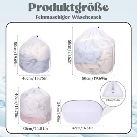 Jostift 3 Stück Schuhwaschbeutel Waschmaschine, Wäschenetz mit 1 Schuhe Waschbeutel, Wäschenetz für Waschmaschine Wäschesäcke mit Kordelzug Reißverschluss Waschmaschine Schuhnetz Schuhbeutel