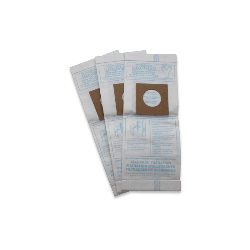 Hoover Vacuum Cleaner Bags for Upright Vacs, Pack of 3,