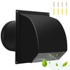 8 Inch Hooded Wall Vent with Screen& Damper,Arc-Shaped Wall Exhaust
