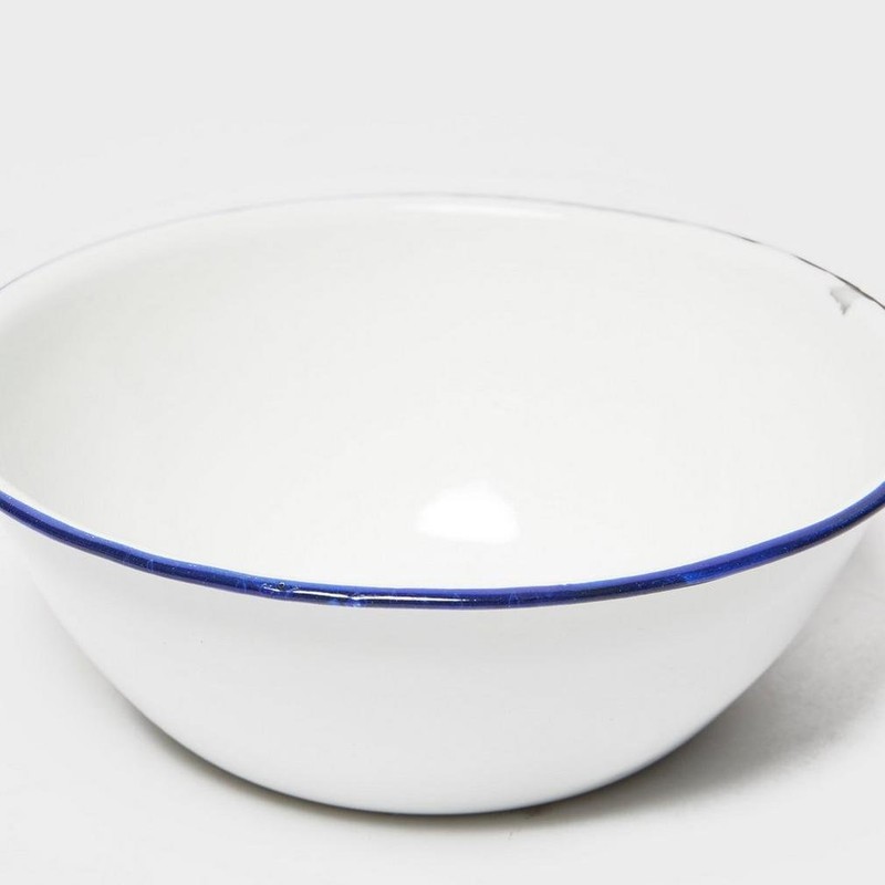 Highlander 17cm Enamel Bowl Camping Cooking Eating, White, One Size