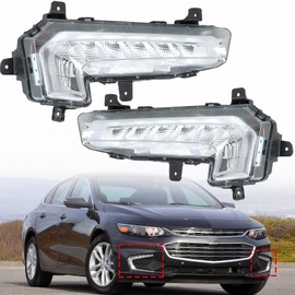 munirater 2-Pack Bumper Front Fog Lights Daytime Running Lights Left and Right Side Replacement for 2016-2018 Malibu