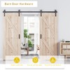 Signstek 12 FT Double Sliding Barn Door Hardware Track Kit,