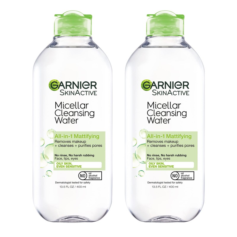 Garnier Skinactive Micellar Cleansing Water for Oily Skin, 2 Count