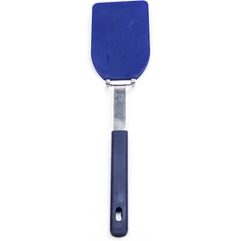 RSVP International Kitchen Tool Collection Flexible Nylon Spatula, Stainless Steel Handle, 12x2.75", Blue