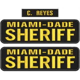 C. REYES  EMB patches 3X11 AND 1X5VELCR@ ON BACK gold ON BLACK