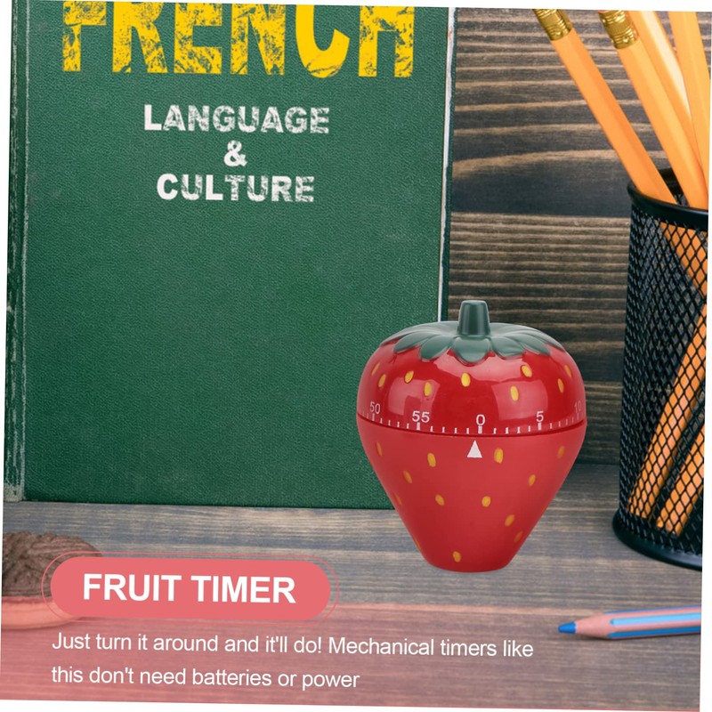 Ciieeo 1Pc Strawberry Shaped Mechanical Timer Cute Household Baking Timer