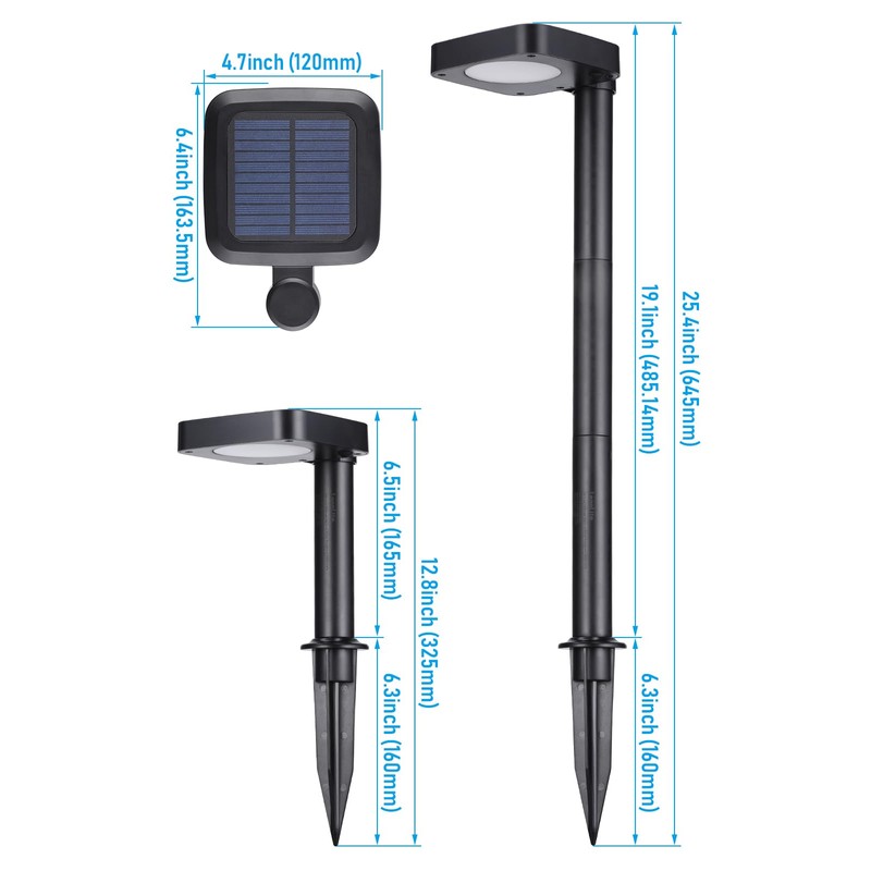 LEONLITE 2CCT Solar Landscape Pathway Lights Outdoor, 50/100% Dimmable, Auto