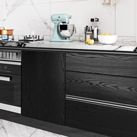Livelynine Peel and Stick Countertops 24 X 394inch Waterproof Contact Paper for Cabinets Desk Furniture Kitchen Countertop Laminate Self Adhesive Black Wood Grain Vinyl Wrap Bathroom Cabinet Wallpaper