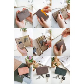 Genten GE-42745 Women's Key Case, Genuine Leather, Peach Beige