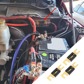 PACLVIO 3Pack 400Amp ANL Inline Fuse, High Current Fuse Bolt-on Fuse, Car Accessories Gold-Plated ANL Fuses Replacement for 12V & 24V Systems for Audio Marine Vehicle Video System (400(A)-3PCS)