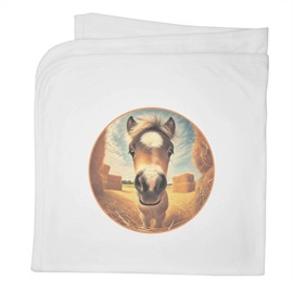 Azeeda 'Smiling Baby Horse' Cotton Baby Blanket/Shawl (BY00039755)