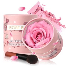 HOSAILY Rubor de pétalos de rosa 3D para mejillas, color crema rosa suave a polvo, rubor de flores, regalo para mujeres, acabado natural nude, rocío b