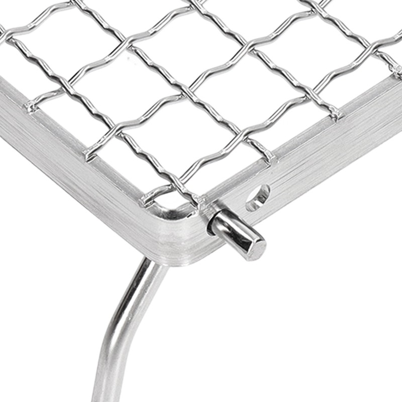 Portable Campfire Grill Silver Mini Folding Grill Rack Stainless Steel