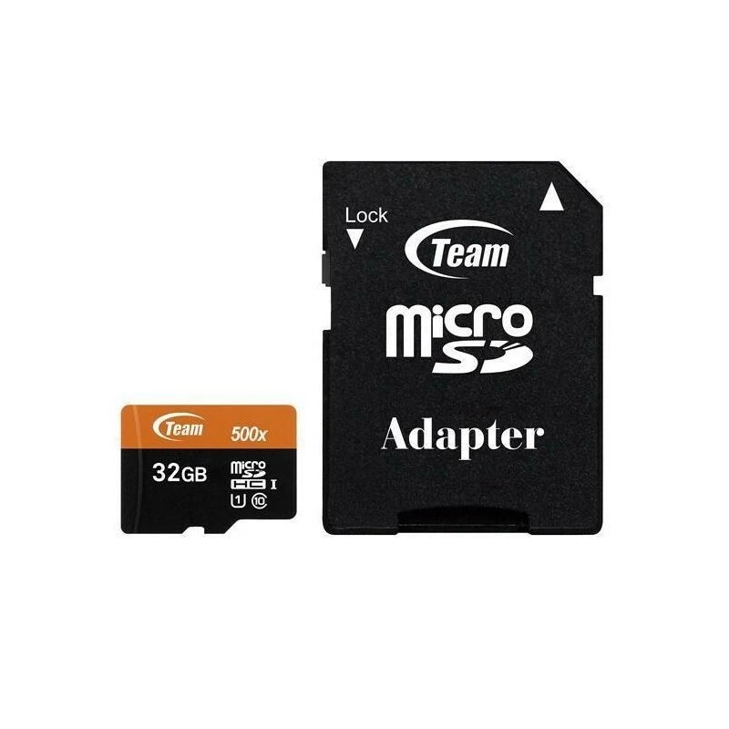 Team 32GB microSDHC UHS-I/U1 Class 10 Memory Card with Adapter,