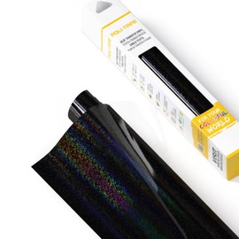 Poli-flex® STARFLEX Transfer Film for Textiles - Holographic Effect Film for Iron-on, Plotter Film for DIY Shirts, Black, 30.5 cm x 61 cm