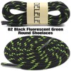 DELELE Round Work Boot Laces: 63 inch Black Fluorescent Green