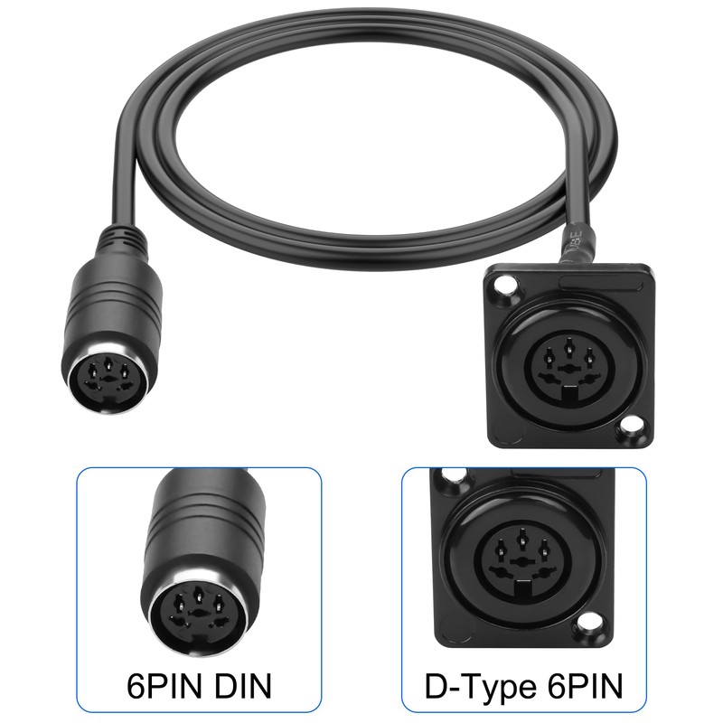 MEIRIYFA 83CM D-Type DIN 6 PIN MIDI Audio Signal Cable