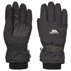Trespass Gohan II, Black, 10/12, Warm Padded Waterproof Gloves Kids Unisex, Age 10-12, Black