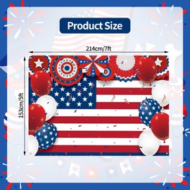 7x5ft Independence Day Backdrop - Extra Large American Flag Backdrop Design Wall Hanging for 4th of July Patriotic Party Decorations Veterans Day Memorial Day