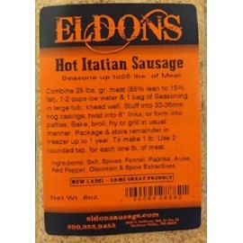 Eldons Hot Italian Fresh Sausage Seasoning Seasons 25 lbs. of Meat #8882