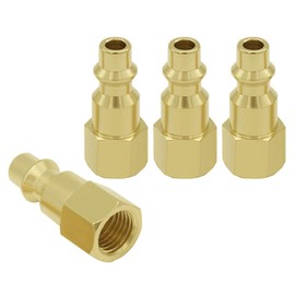 Joywayus 4PCS Air Plug to 1/4" Flare Female SAE Flare Fittings SAE 45° Female Industrial Brass Air Hose Quick Connect Air Fittings