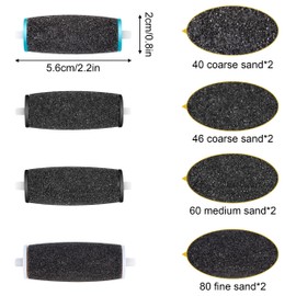 Ersatzrollen Hornhautentferner 8 Stück Nachfüllungen für Elektrische Fußfeile Rollen für Pediküre Ersatzrollen Kompatibel für Scholl Velvet Smooth zum Pediküre Hornhautentferne