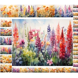 Decoupage Paper Pack (35 Sheets 6"x8") Golden Poppies: Sunlit Yellow and Orange Wildflowers Blooming in Fields with Soft Pastel Tones and Delicate Petals. FLONZ Vintage