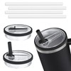 2 Pack 40 oz Tumbler Flip Straw Lid Replacement,Push-Button Flip