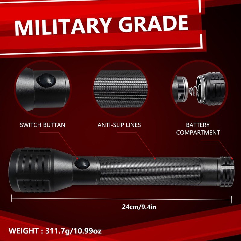 Miuree Heavy-Duty LED D Battery Flashlight (2-D)