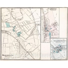 Historic Map : 1872 Bloomfield, N.J. - Vintage Wall Art - 44in x 35in
