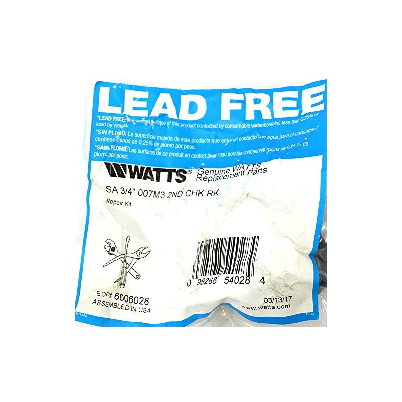 Watts 3/4 IN Double Check Valve Total Repair Kit, RK-007,