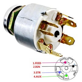 Universal Ignition Switch 2 Keys 4 Contacts Car Bus Truck Boat Tractor Quad/ATV (4-Wire Ignition Switch ‎AT0167J)