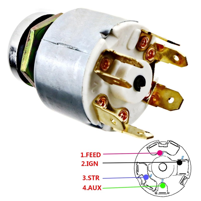 Universal Ignition Switch 2 Keys 4 Contacts Car Bus Truck