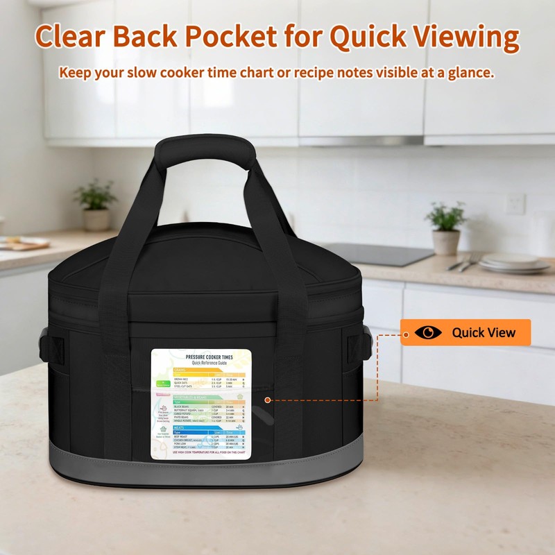 DEEGO Carrying Bag for Crock-Pot 6-8 Quart, 2-Layer Slow Cooker