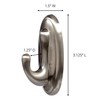 Command Medium Traditional Hook, Brushed Nickel, Holds 3 lbs, 1-Hook,