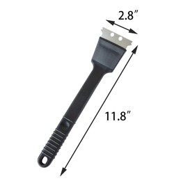 FOIBURELY Stainless Steel Bird Droppings Cleaning Brush with Scraper Birdcage Accessory Parrot Pet Cage